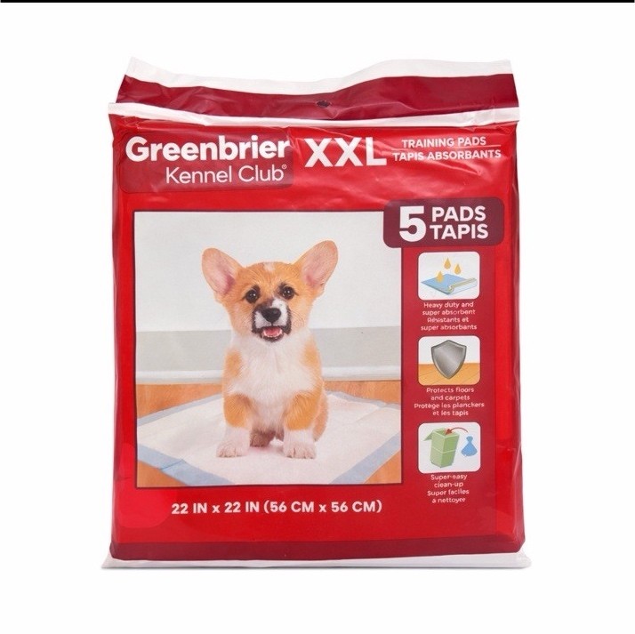 Greenbrier Kennel Club XXL Training Pads 5 Pack Heavy Duty Super Absorbent