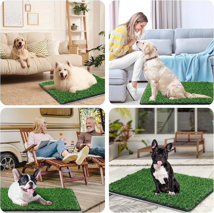 Dog Grass Pad with Washable Pee Pads 20″x25″ Reusable Potty Training Mat Indoor