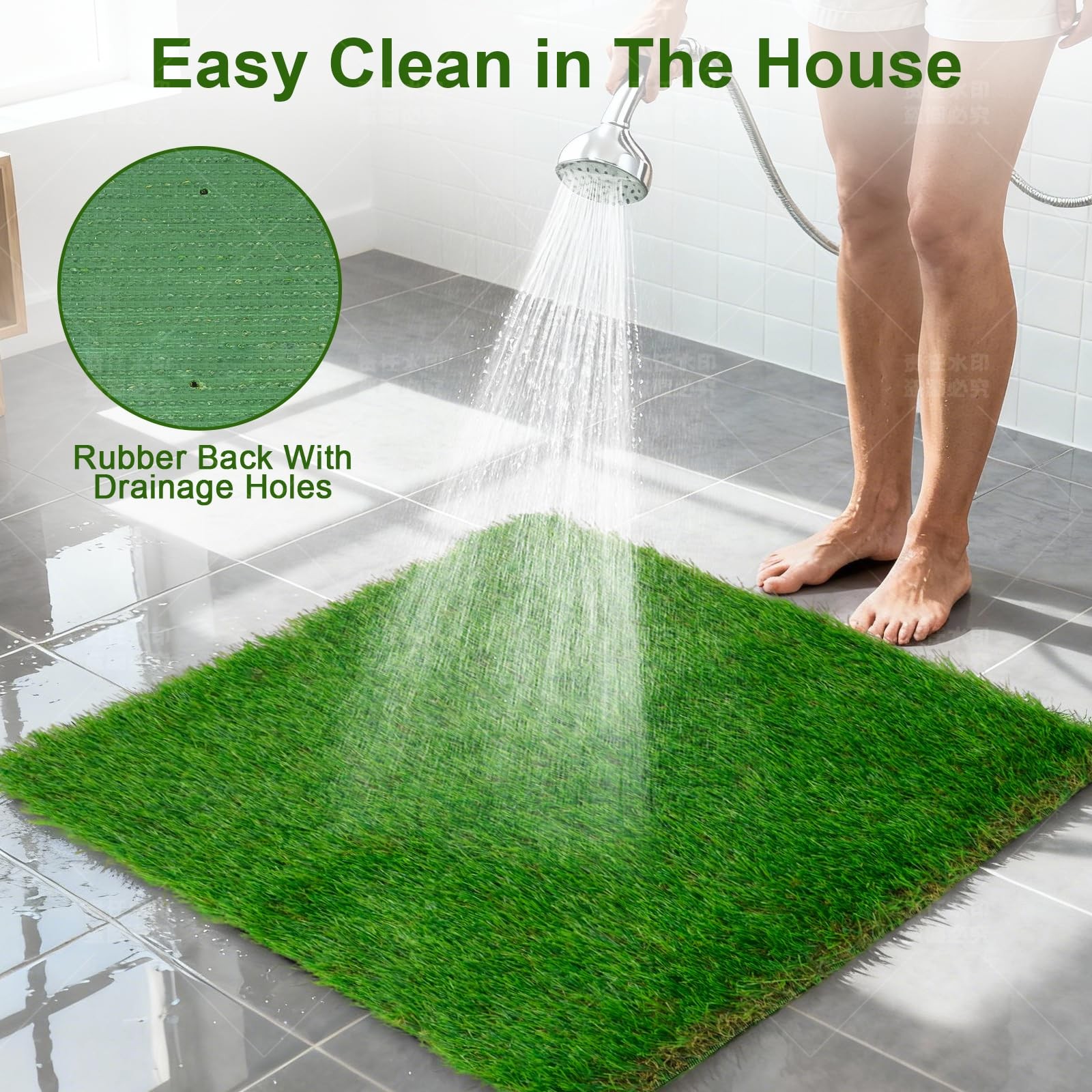 Washable Artificial Grass Pads for Dogs, 2-Pack 18×23 Inch Reusable Turf Mats…