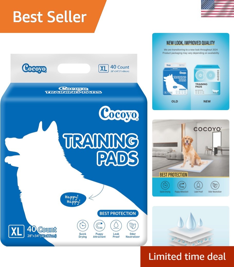Ultimate 80 Count XL Dog Pee Pads 28″x34″ – Eco-Friendly & Superior Absorption