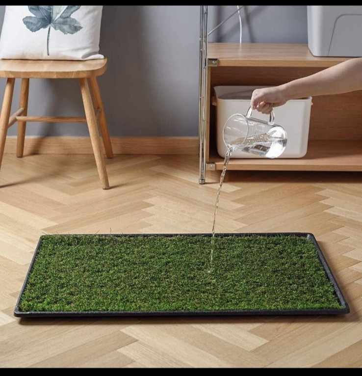 HQ4us Dog Grass Pad with Tray Large 34”×23” Dog Litter Box Toilet with 2×Arti…