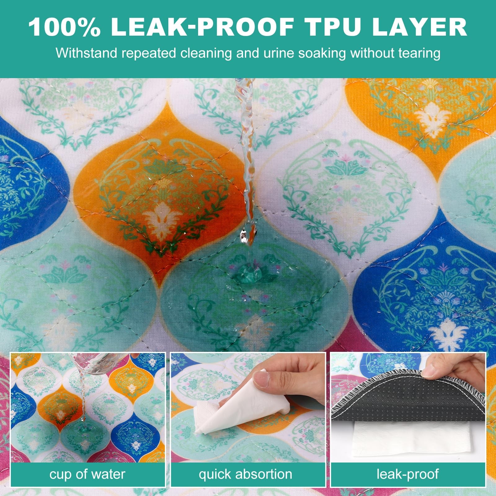 Washable Pee Pads for Dogs, Stylish Absorbent Reusable Training Dog Pads, Non…