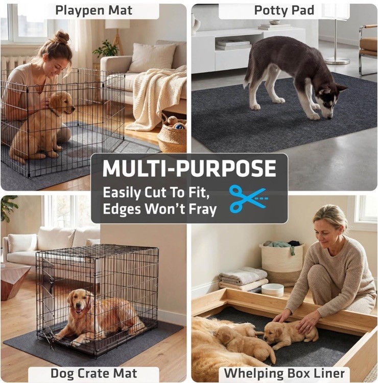 Drymate Jumbo Dog Playpen Mat 60” x 74” Waterproof Washable USA Made