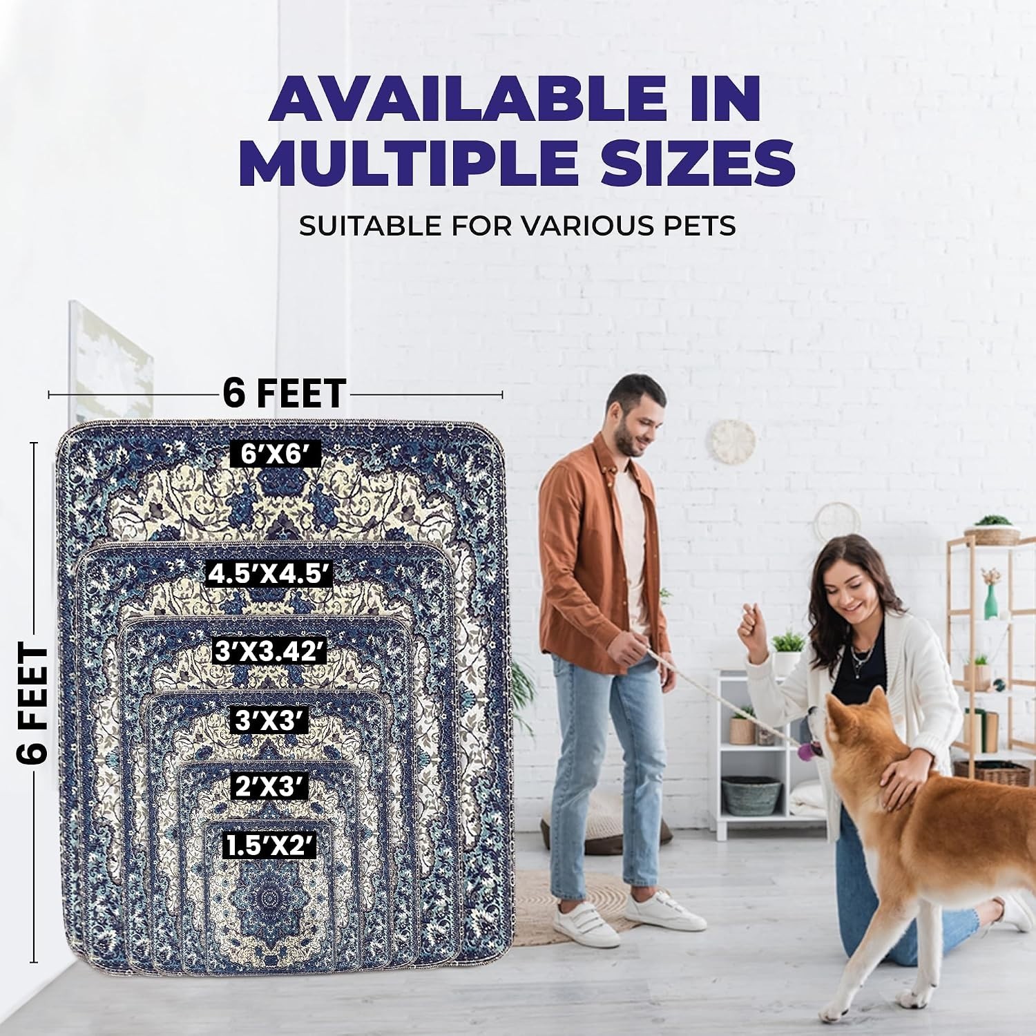 Durable & Absorbent Pet Pee Pads – Blue Medallion