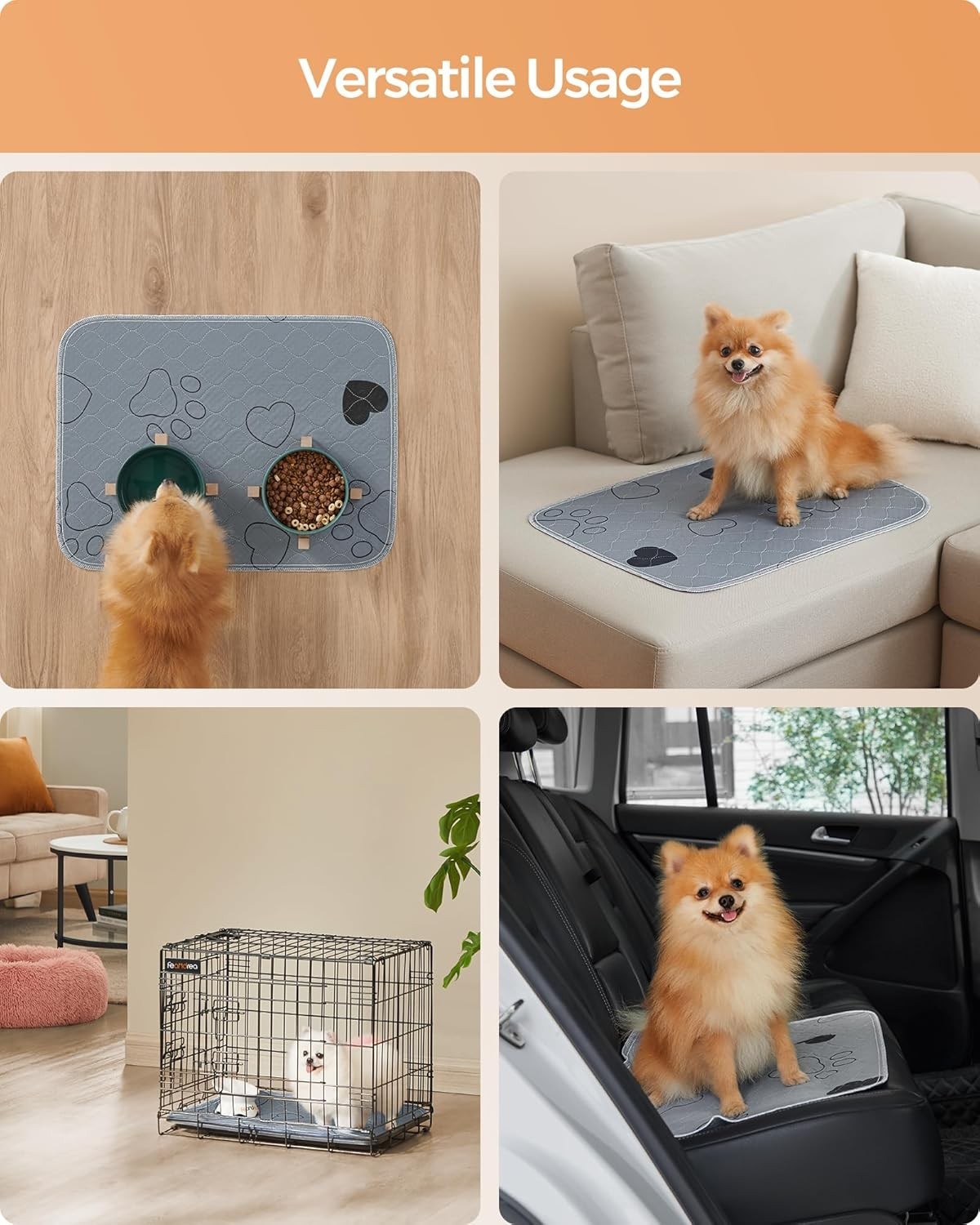 Durable Washable Dog Pee Pads – 2 Pack, 24 x 18 Inch, Leakproof & Versatile Use