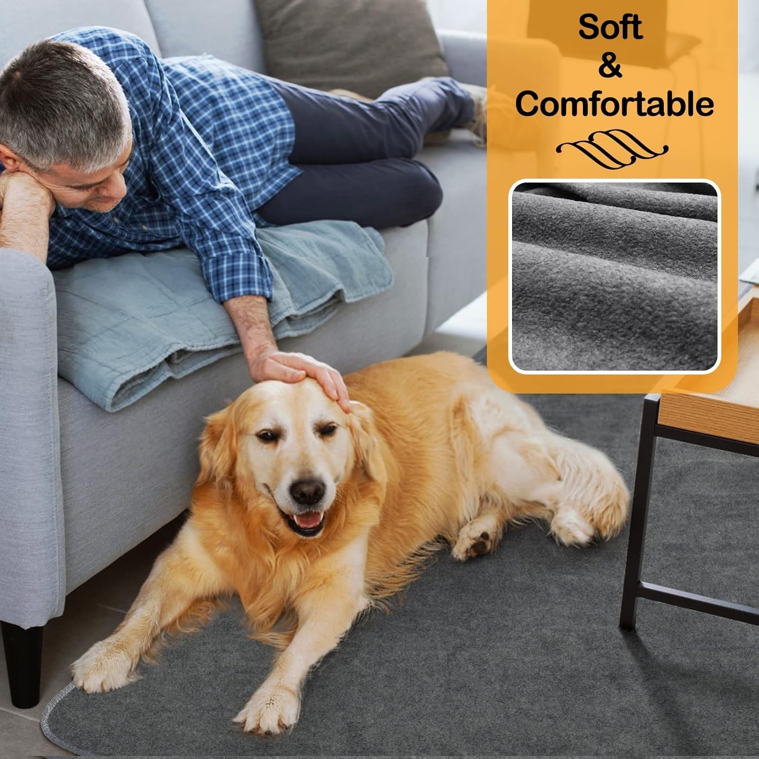 washable dog pee pads, 48×60 in, gray, 2-pack, reusable, non-slip, absorbent