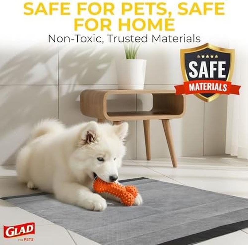 Glad for Pets Activated Carbon Disposable Dog Training Pads, 50 Count, 4-Pk