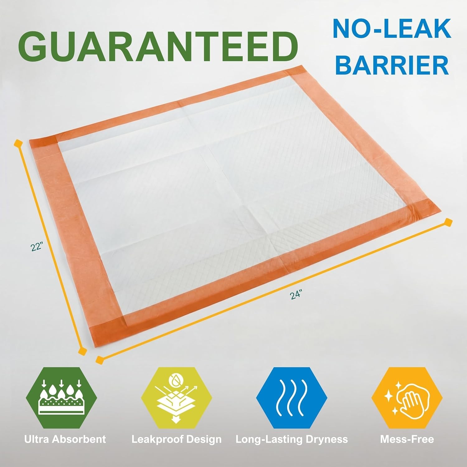 22 x 24 Leakproof Disposable Dog Training Pads with Attractant – 5 Count Pack