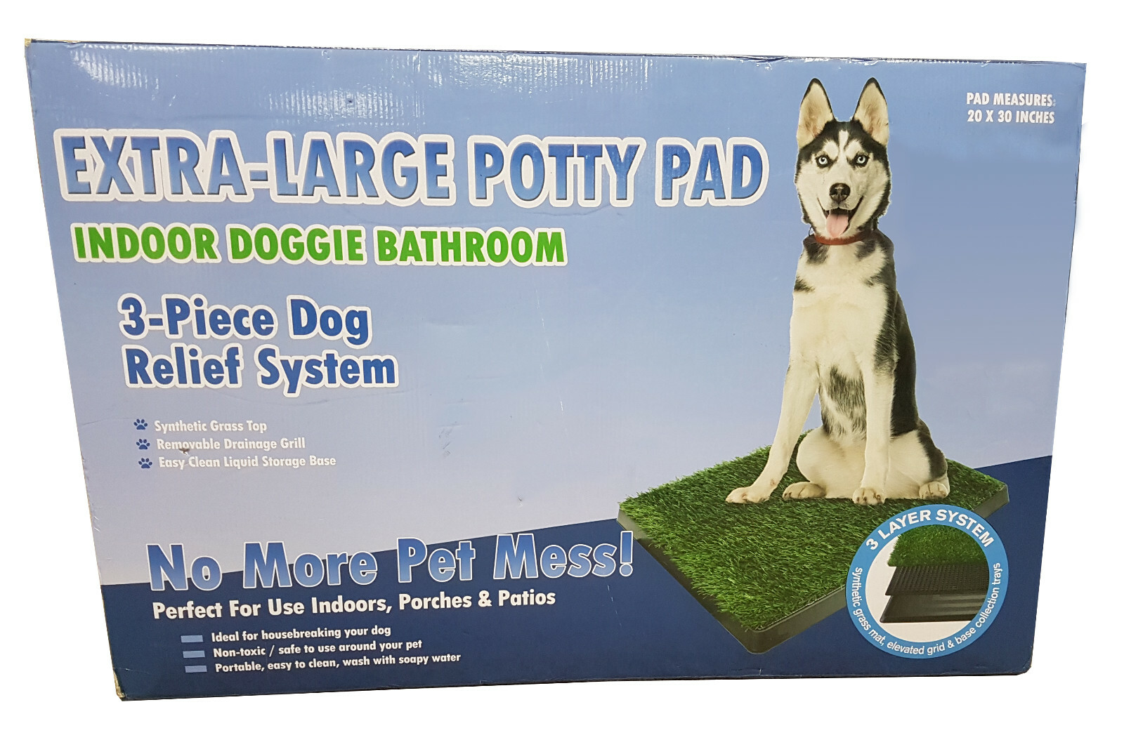 X Large Pet Grass Potty Patch Portable Dog Training Bathroom Pad 30x20x5
