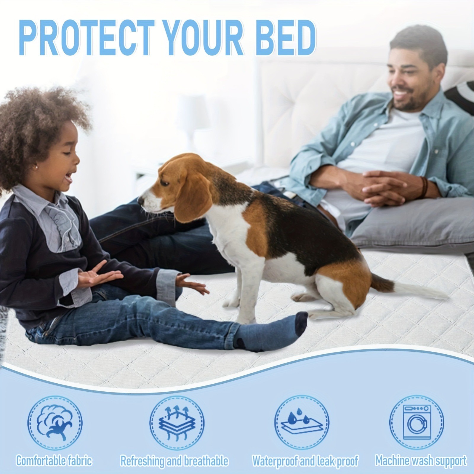 2 PACK 16” X 24” Reusable Training Dog Pee Pads Absorbent Underpads for Puppy
