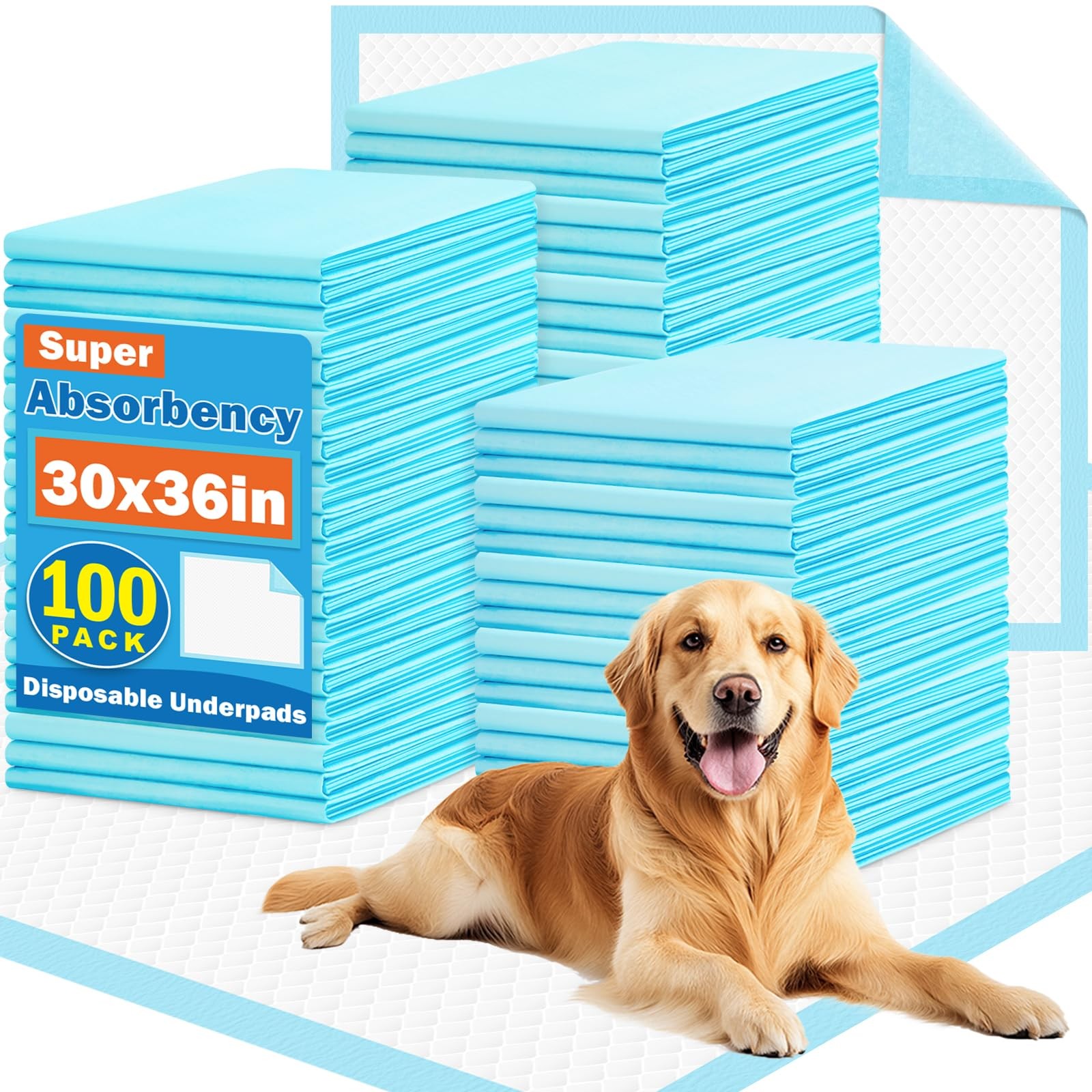 100 Count 30” x 36”Bed Pads Disposable Adult, Super Absorbency Chucks Pads Dispo