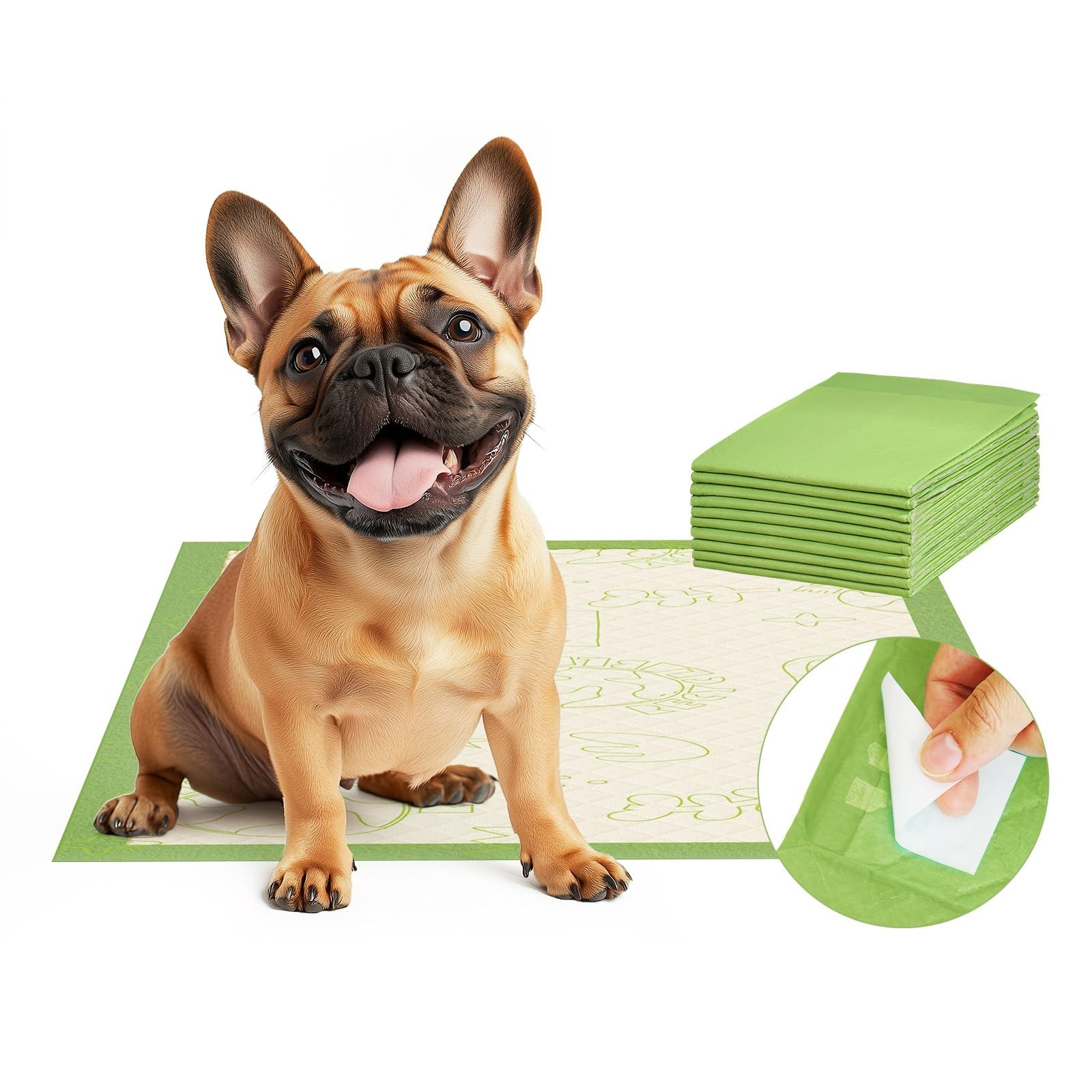 Pee Pads for Dogs 19″X30″ with Adhesive 10 Count, Large Disposable Dog Pee Pa…