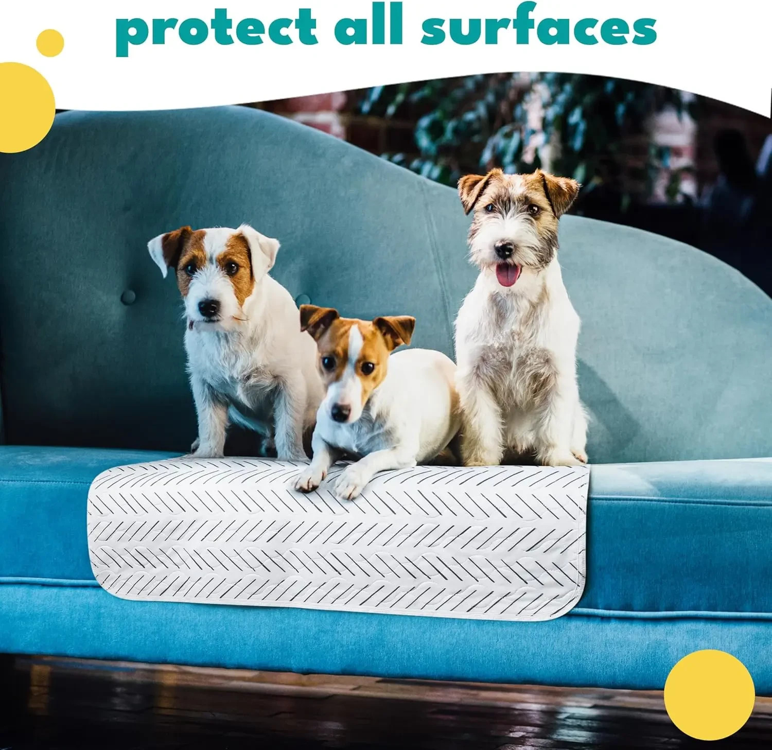 NALALAS Large Washable Pee Pads for Dogs | Reusable (2 Pack, 34×36)
