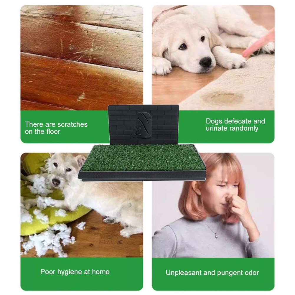 Dog Potty Training Pet Pee Pad Artificial Grass Mat with Tray For Indoor Outdoor