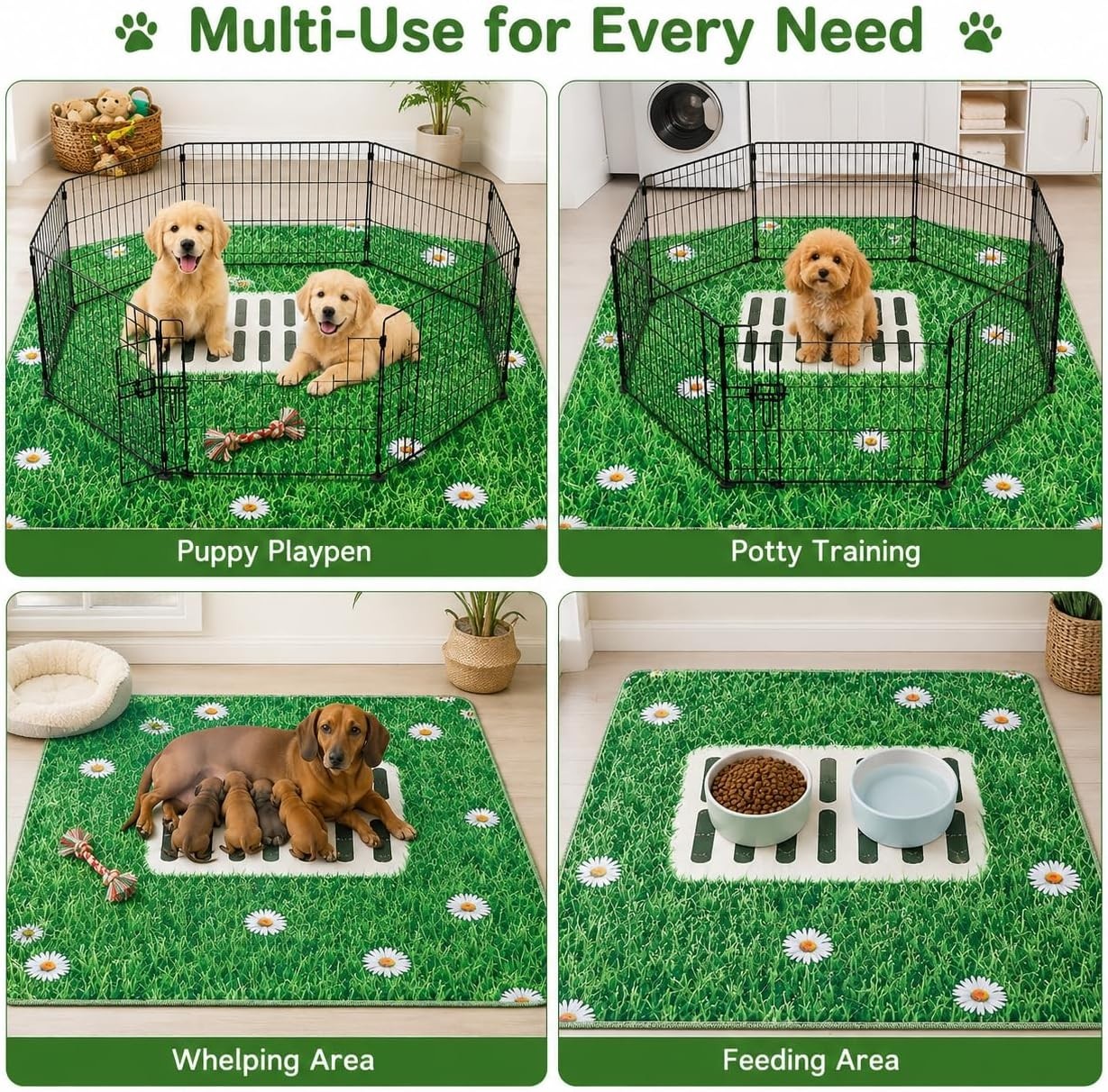 Washable Pee Pads for Dogs, 2 Pack Lawn Puppy Pads, 31” x 36” | Highly Abso…