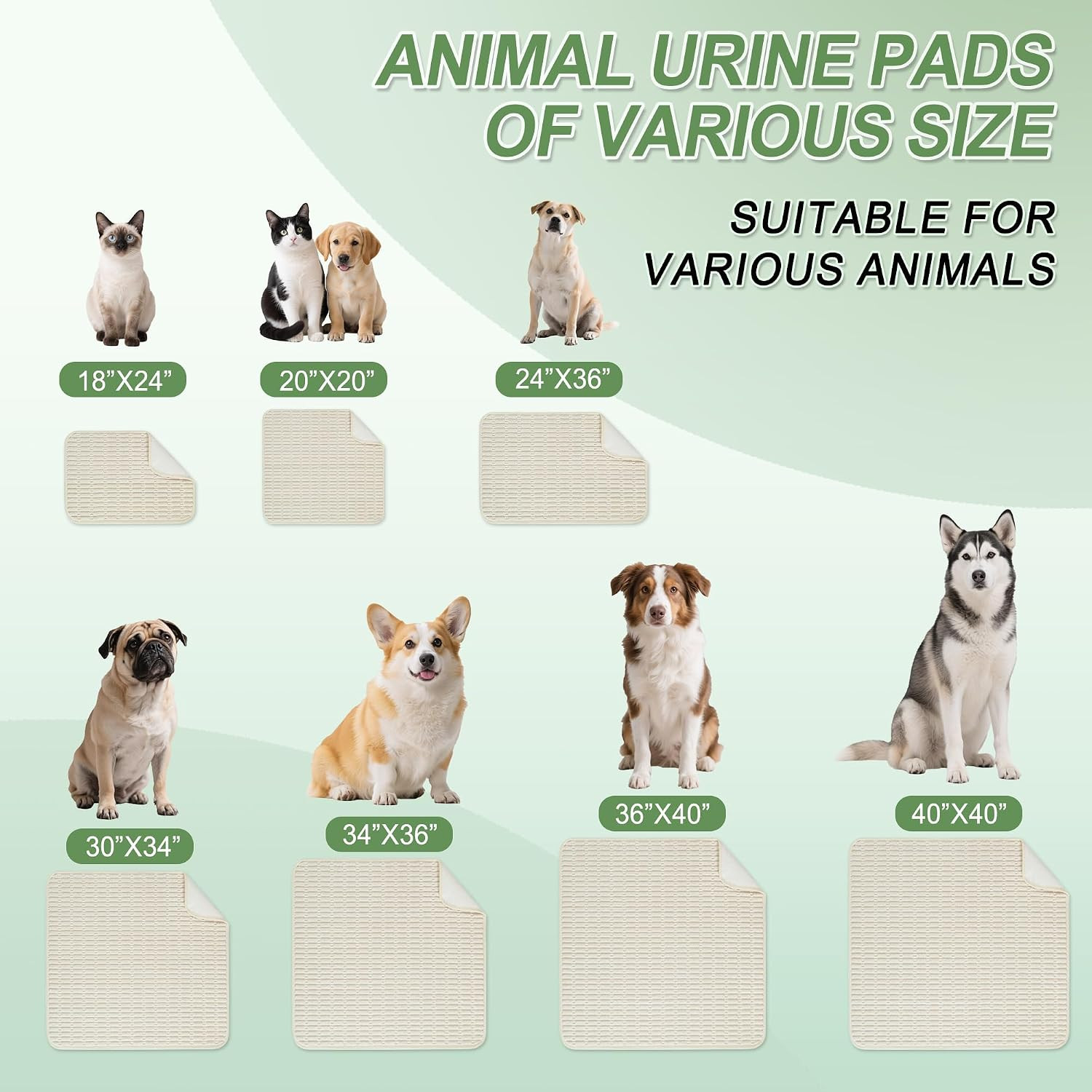 Washable Pee Pads for Dogs, Reusable Puppy Pads Dog Pads, Non-Slip Dog Pee Pads,