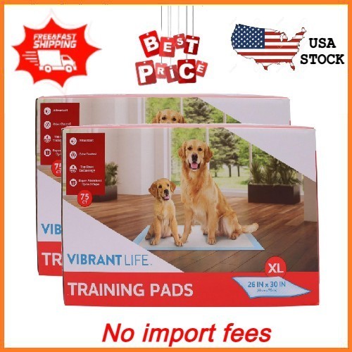 2 pack Vibrant Life XL Training Pads Leak Proof Fast Dry Dog Puppy Pee Pads