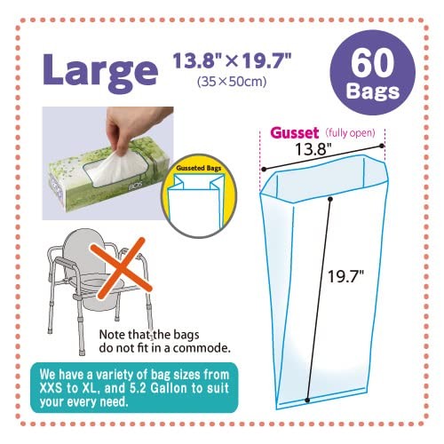 BOS Amazing Odor Sealing Disposable Bags for 60 Count (Pack of 1), White