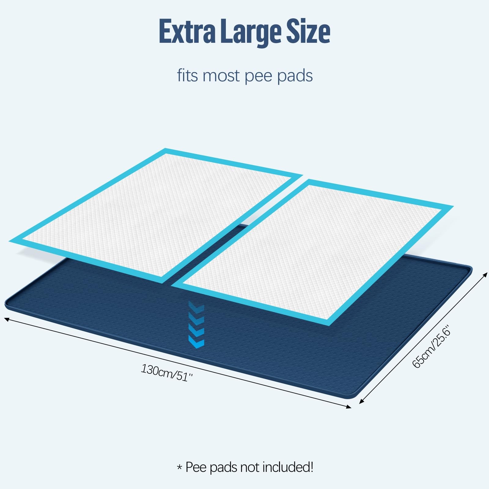Pee Pad Holder for Dogs 51”x25.6” Silicone Puppy Pee Pad Tray, Blue | Extra…