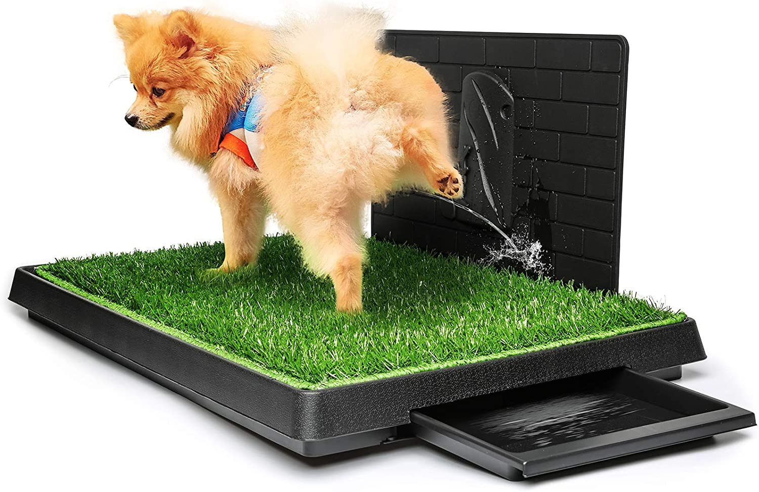 Dog Grass Pad with Tray Large, Puppy Turf Potty Reusable Training Pads with Pee