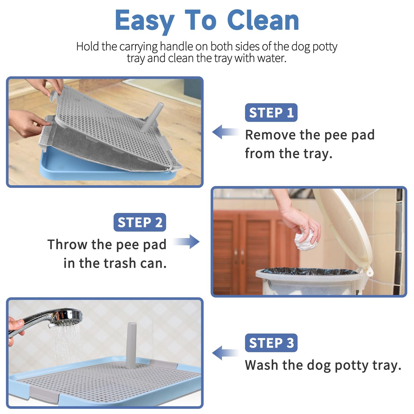 Dog Potty Tray Toilet 20″x14″ – Indoor Pee Pad Holder With 8pcs Training Pads…