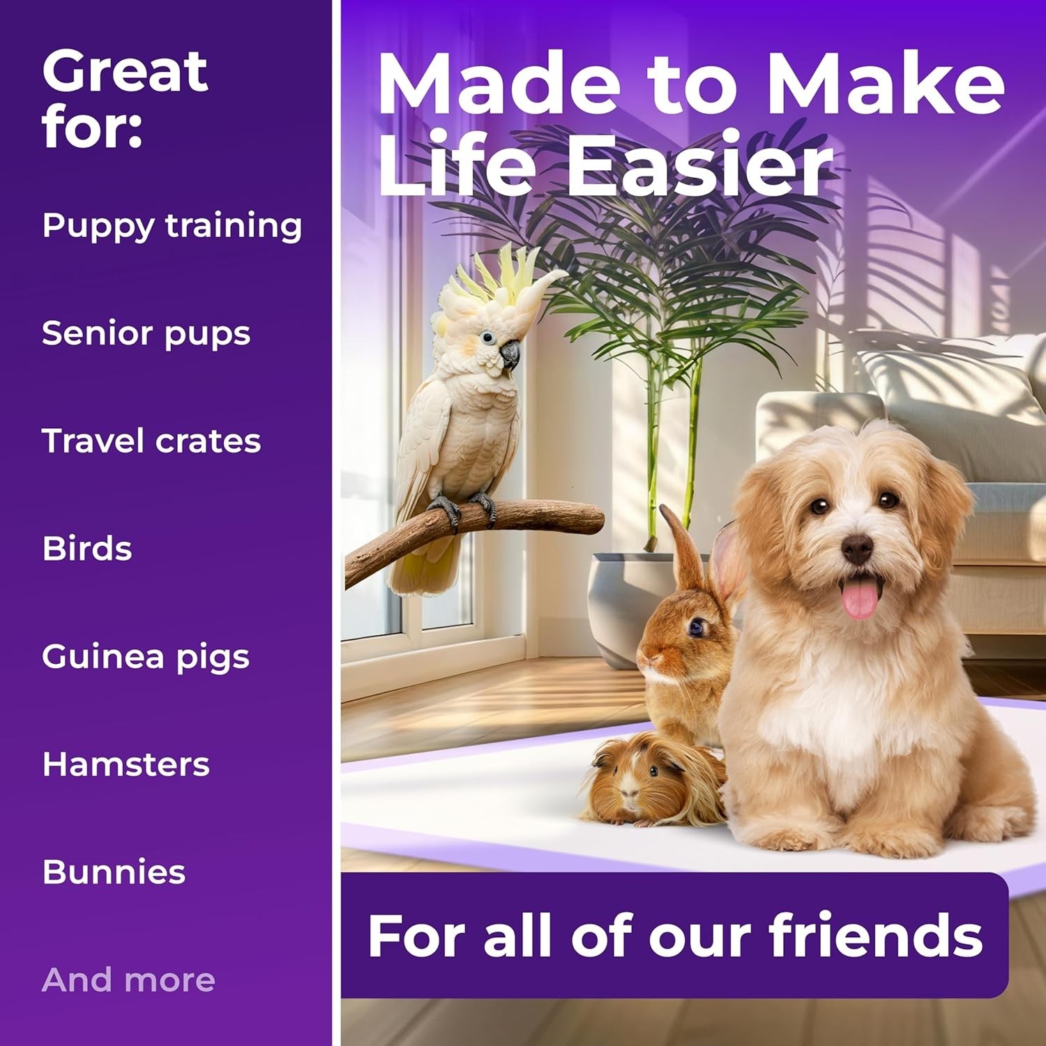 Waterproof Pee Pads – 80 Count, 22×22 Dog Training Pads for All Pets