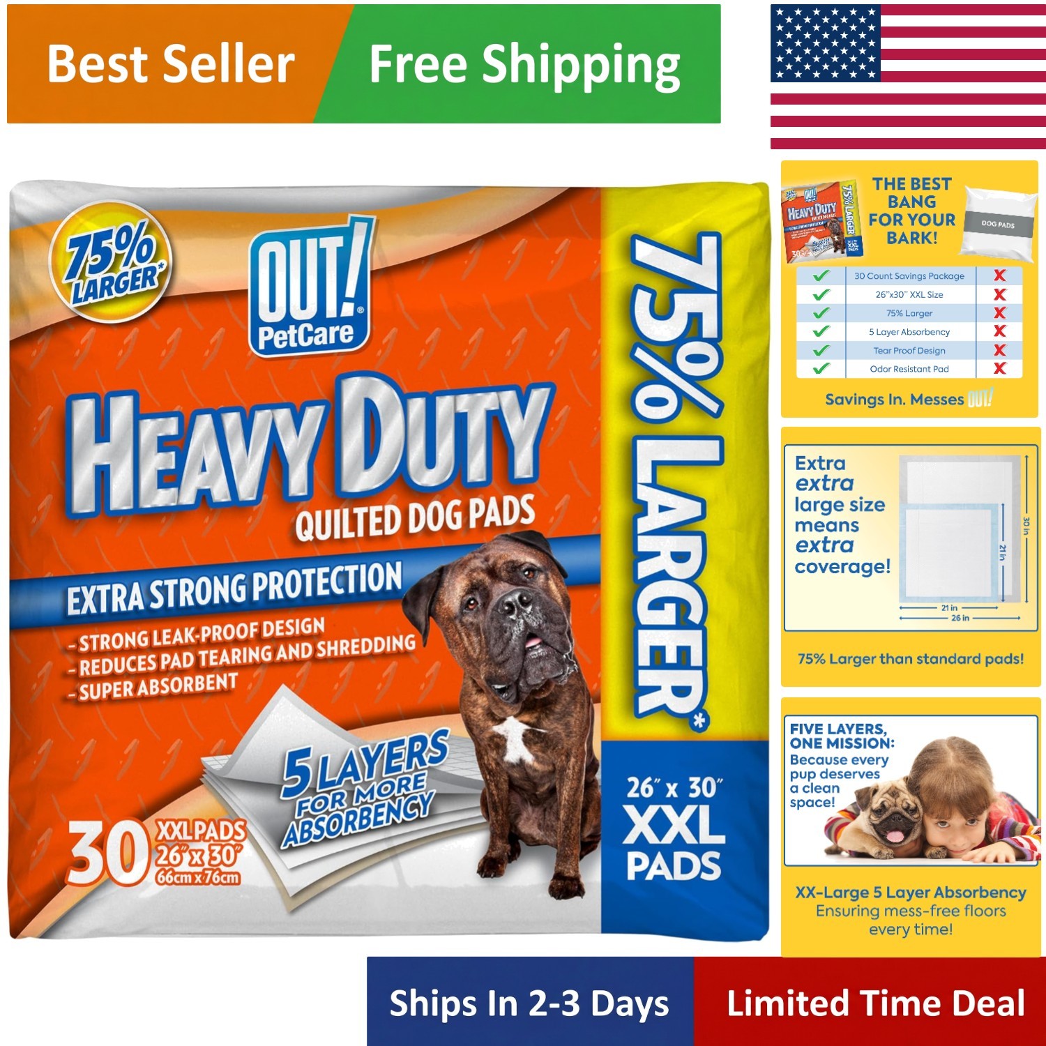 Durable Tear-Resistant XXXL Puppy Pads for All Stages, 30 Pack of Essentials