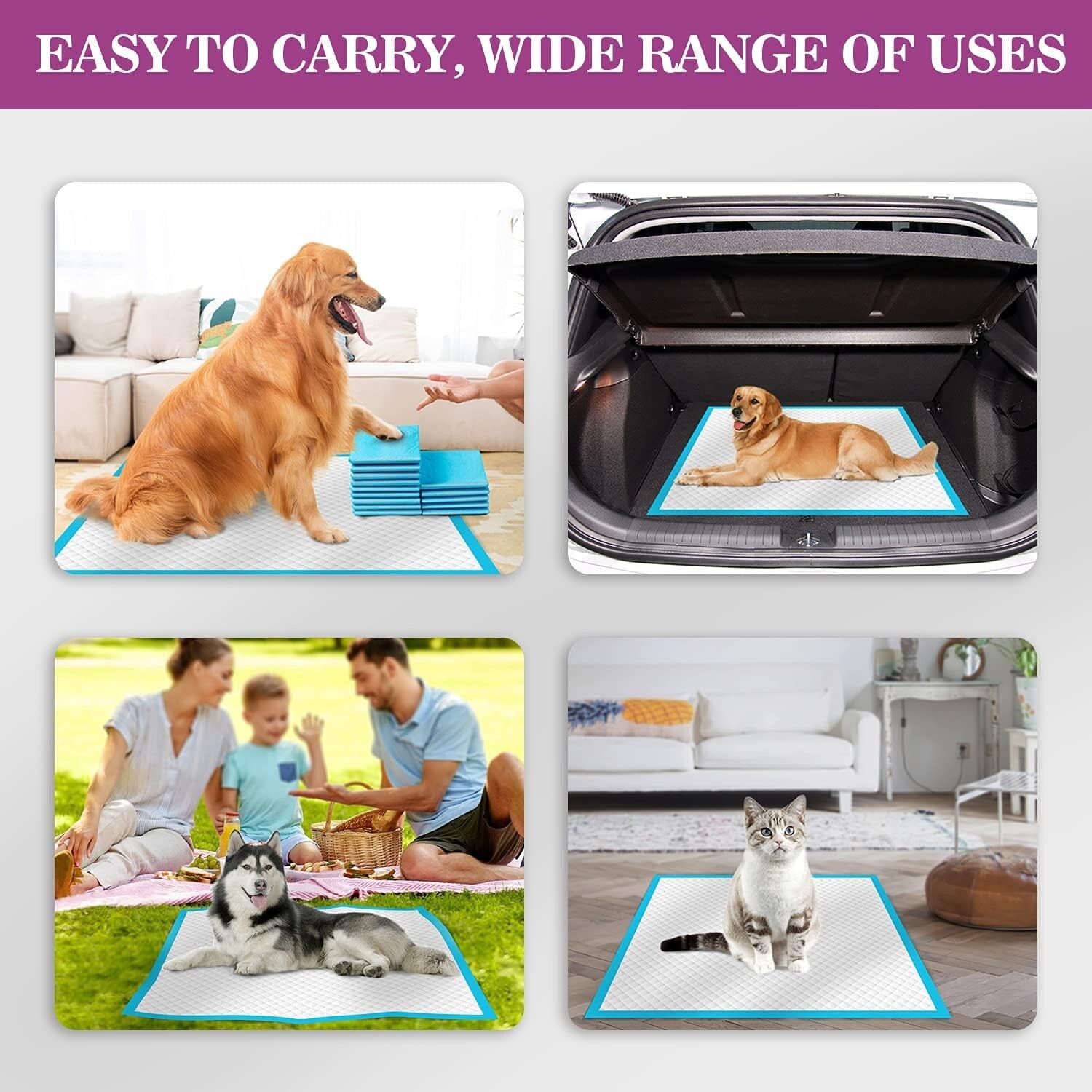 Super Absorbent Leak-Proof Extra-Large Dog Training Pads – 30 Count (28″x30″)