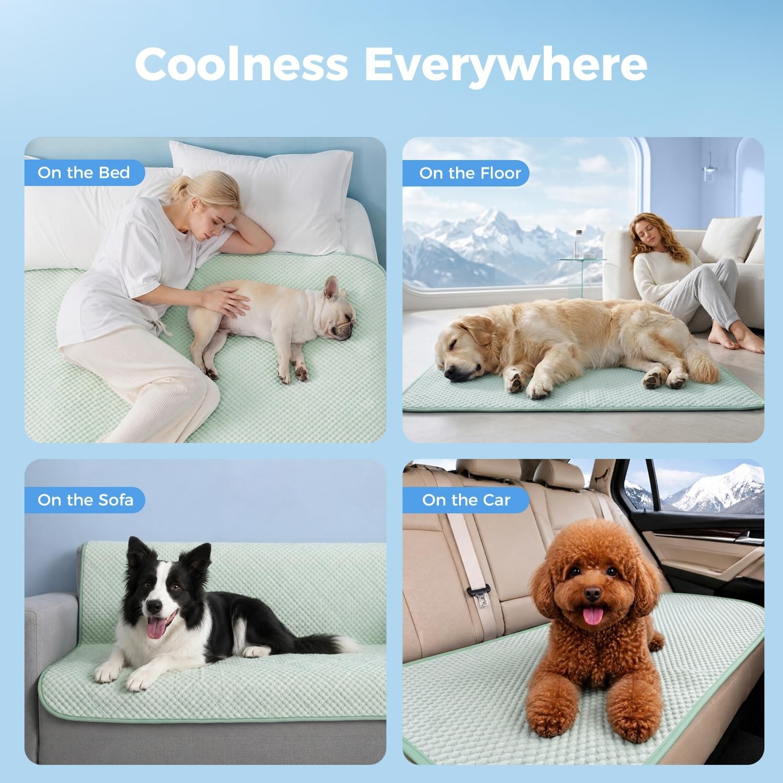 Lekereise Cooling Mat for Dogs – Self-Dog Cooling Mat Indoor, Pressure-Activa…