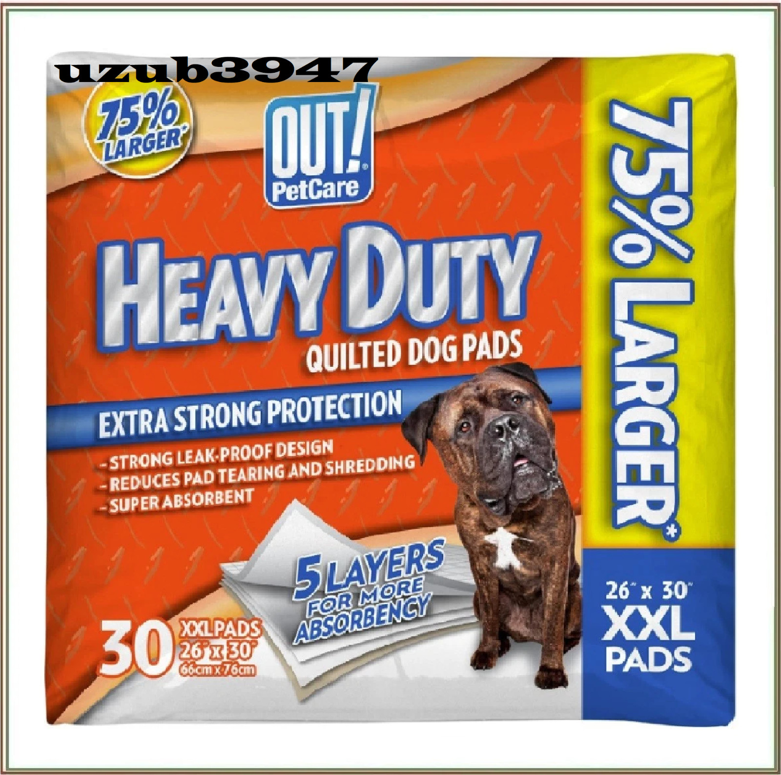 OUT! Heavy Duty XXL Dog Pads | Absorbent Pet Training and Puppy Pads | 30 Pads