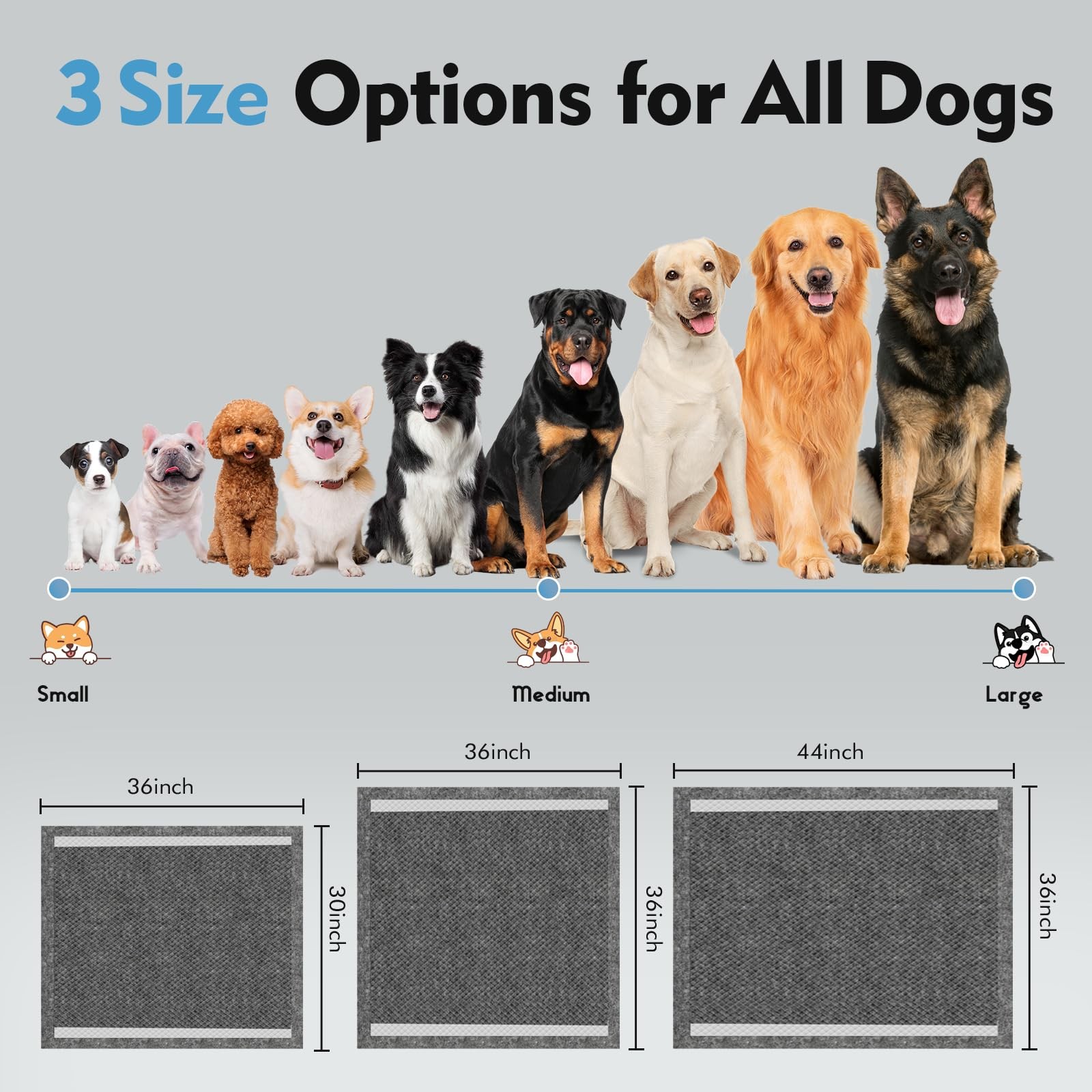 Charcoal Pee Pads for Dogs, 36″x36″, Extra Large Puppy Pads XL, Odor Control …
