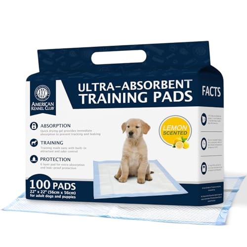Scented Puppy Training Pads with Ultra 22 x 22 – 100 Count Lemon Scented