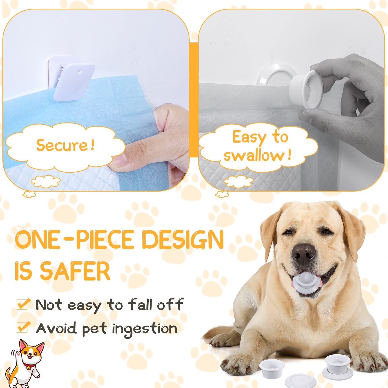 Yalikop 12 Pcs Wall Pee Pad Holder Dog Potty Training Sticky White