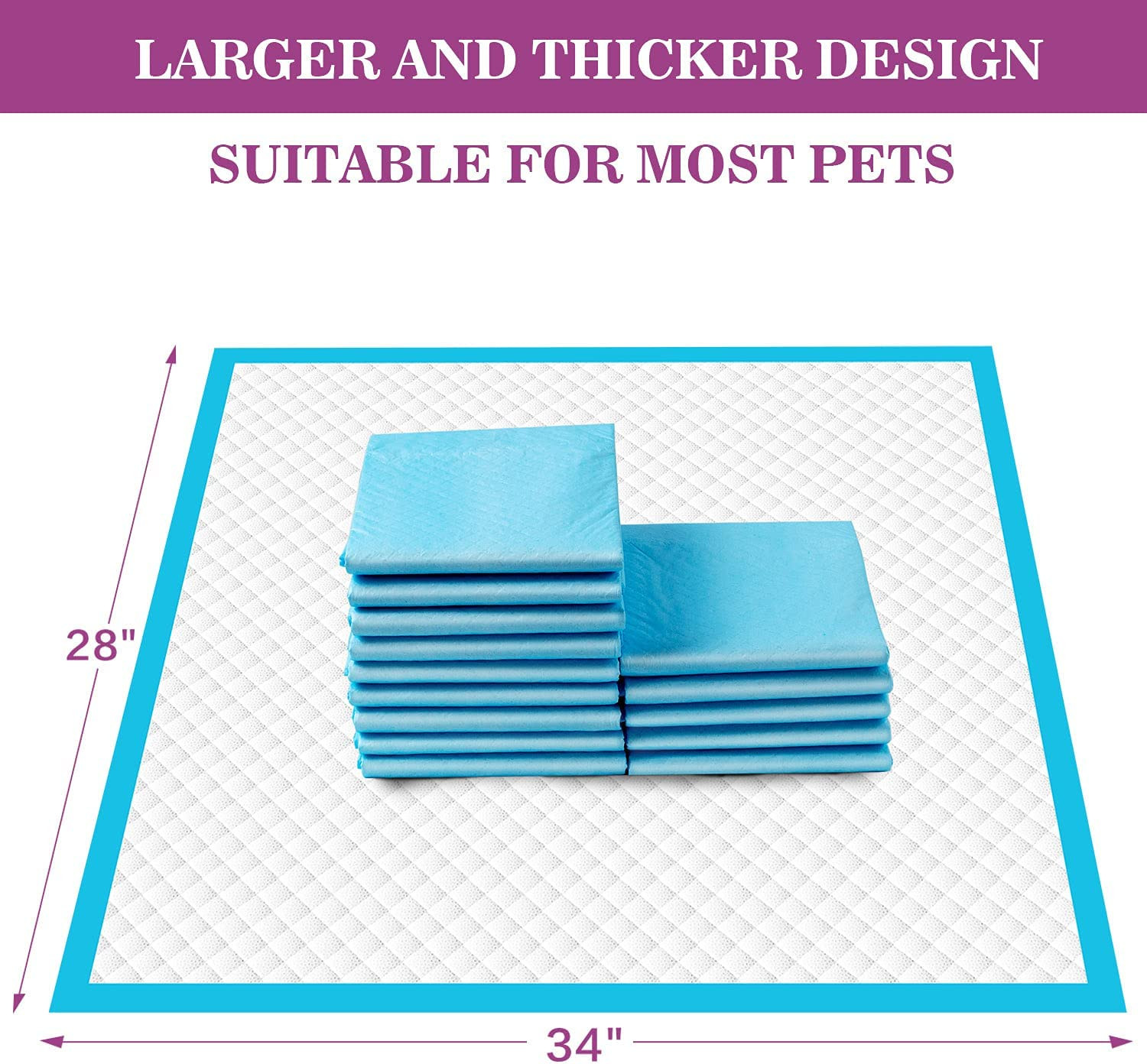 Dog Pee Pads Extra Large 28″X34″, X-Large Training Puppy Pee Pads Super