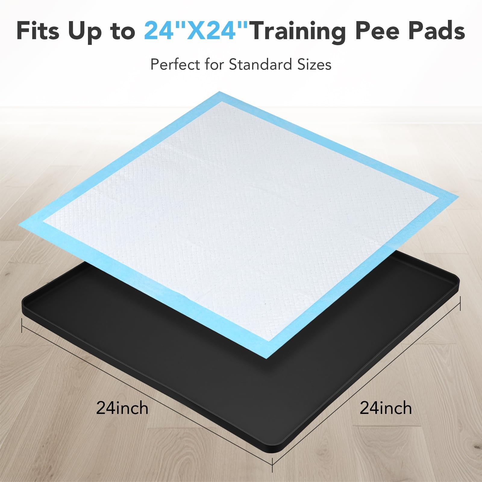 Pee Pad Holder for Dogs, Dog and Puppy Pee Pads Holder, 24″x24″ Non-Slip & Le…