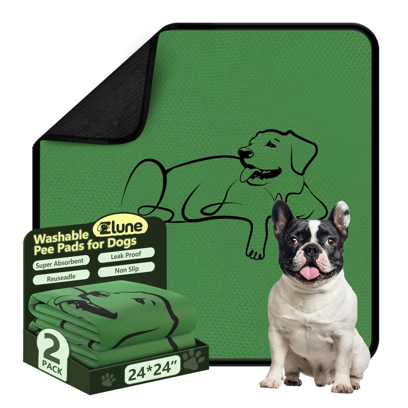 Washable Pee Pads for Dogs, Absorbency Reusable Waterproof Non-Slip and Leak-…