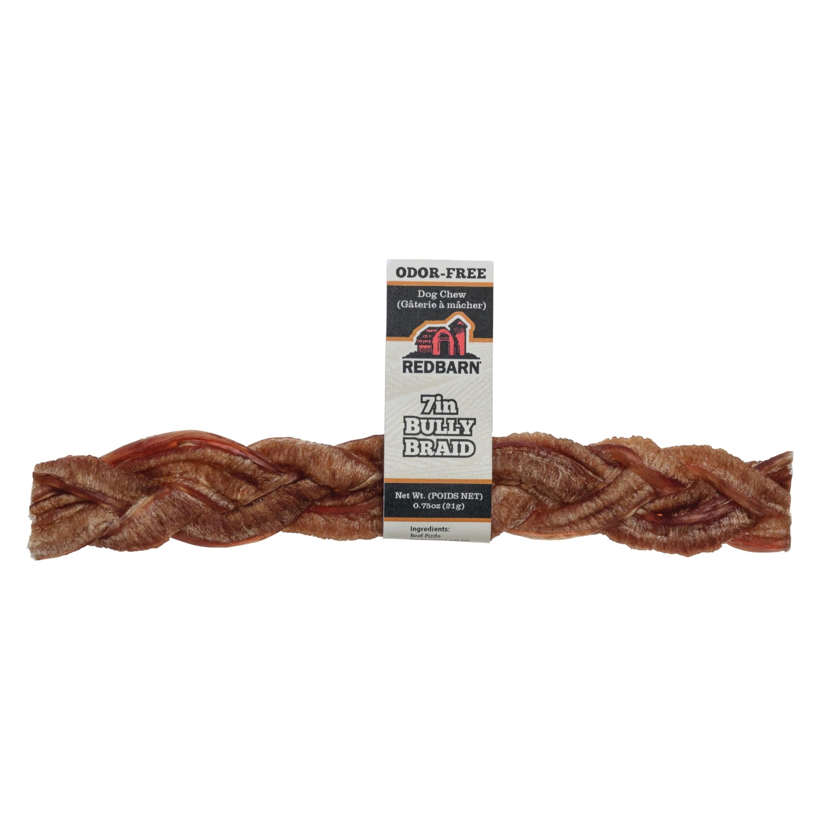 Redbarn Odor Free 7″ Braided Bully Sticks for Dogs 1-Count 1 Count (Pack of 1)