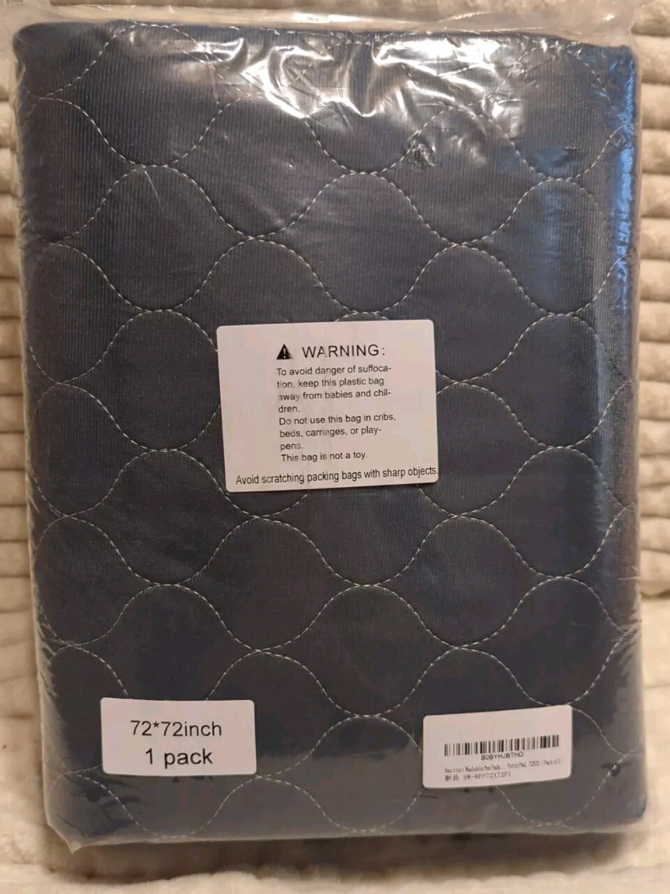 Bunlitent Washable Pet Pad 72*72 Dark Gray 1 Pack
