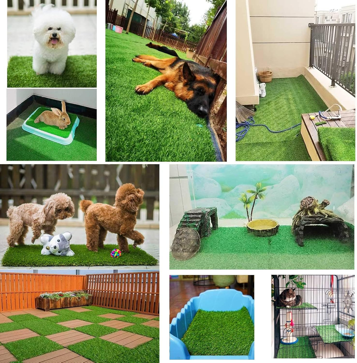 Chicken Nesting Box Pads, Washable Artificial Grass Carpet Grass 4 Pcs 12″X12″