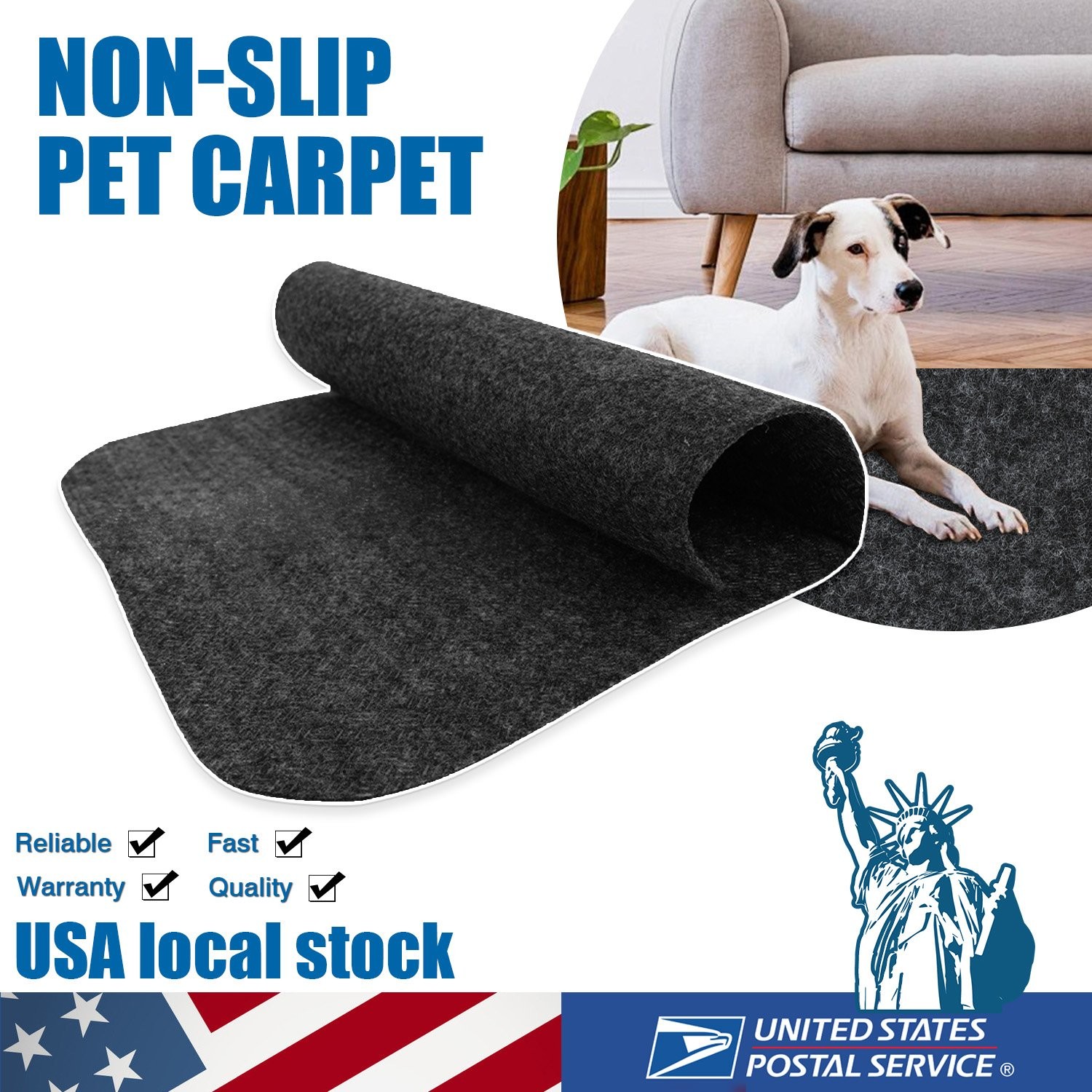 2mm Reusable Puppy Pads, Washable Dog Training Pads, 25″x 79″ Non-Slip mat