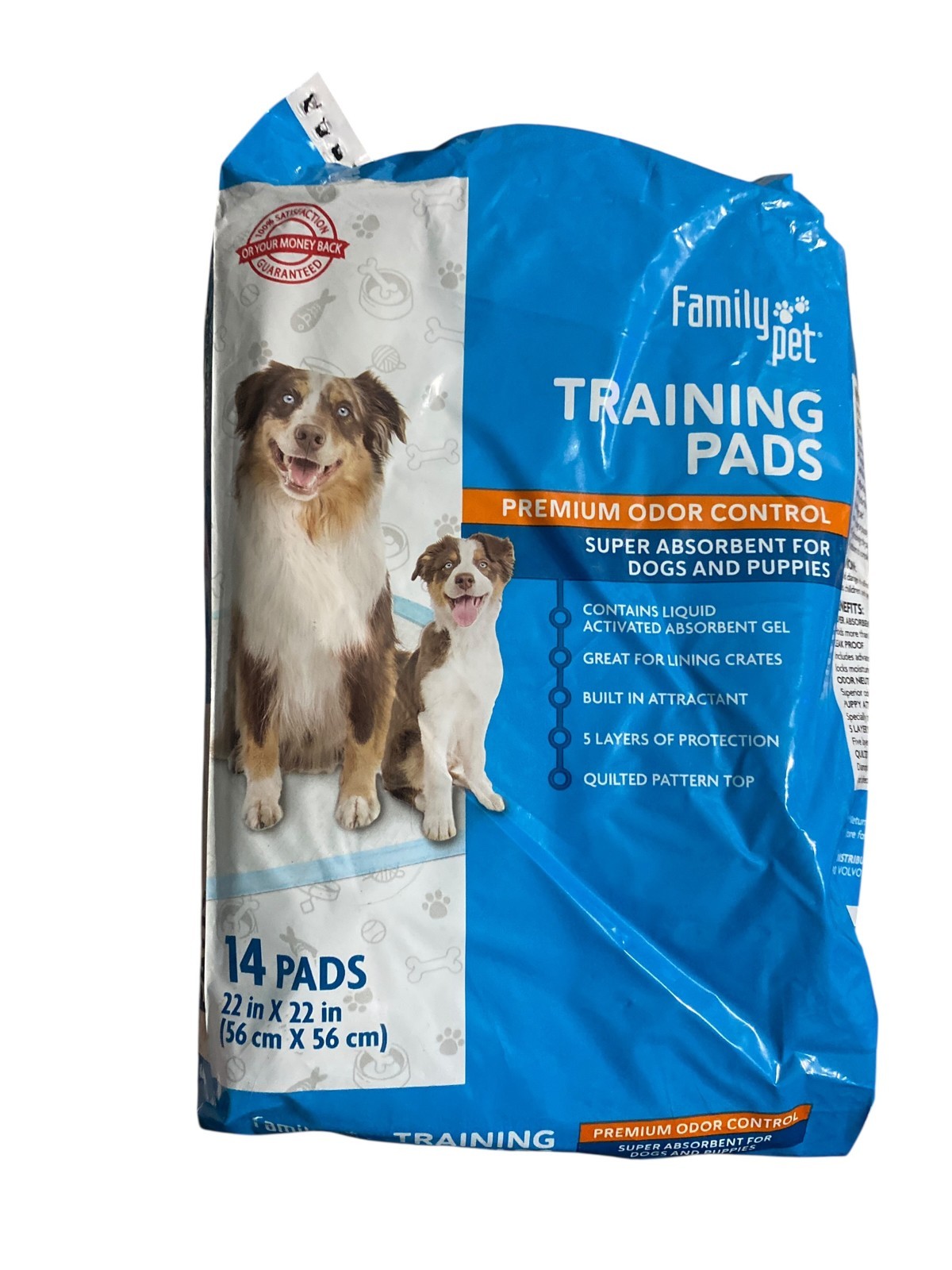 Family Pet Training Pads 22×22 Puppy Dog Pee Pads Odor Control 11 PADS ONLY