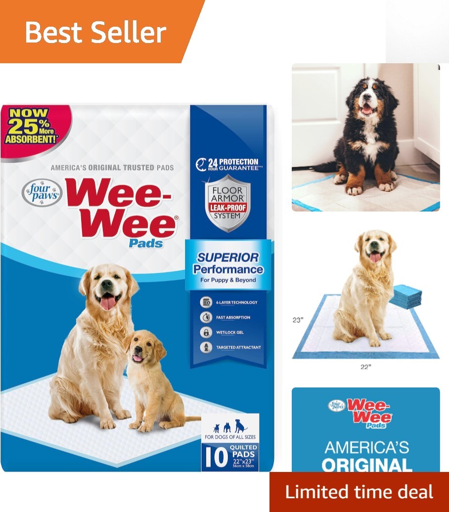 Wee-Wee Superior Performance 10 Count Puppy Pee Pads, 22″ x 23″ Leak-Proof