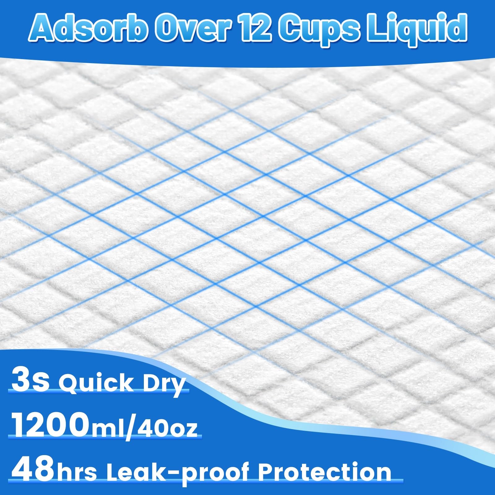 XXXL 31X47” 40 Count 1200ML Super Absorbent Thicken 6-Layer Ultra Large Dog P…