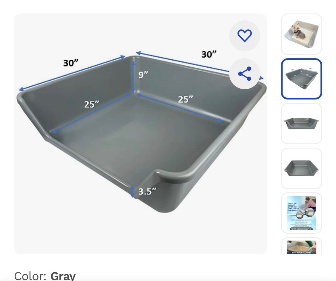 Shirley K Indoor Dog Potty tray, X-Large