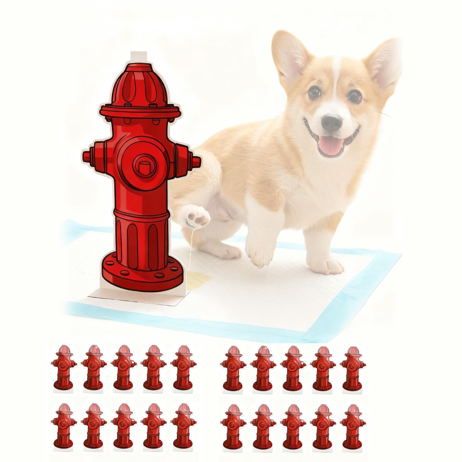 Puppy Potty Training Pads – 20 Hydrant Shaped Pee Post Guides for Small Dogs