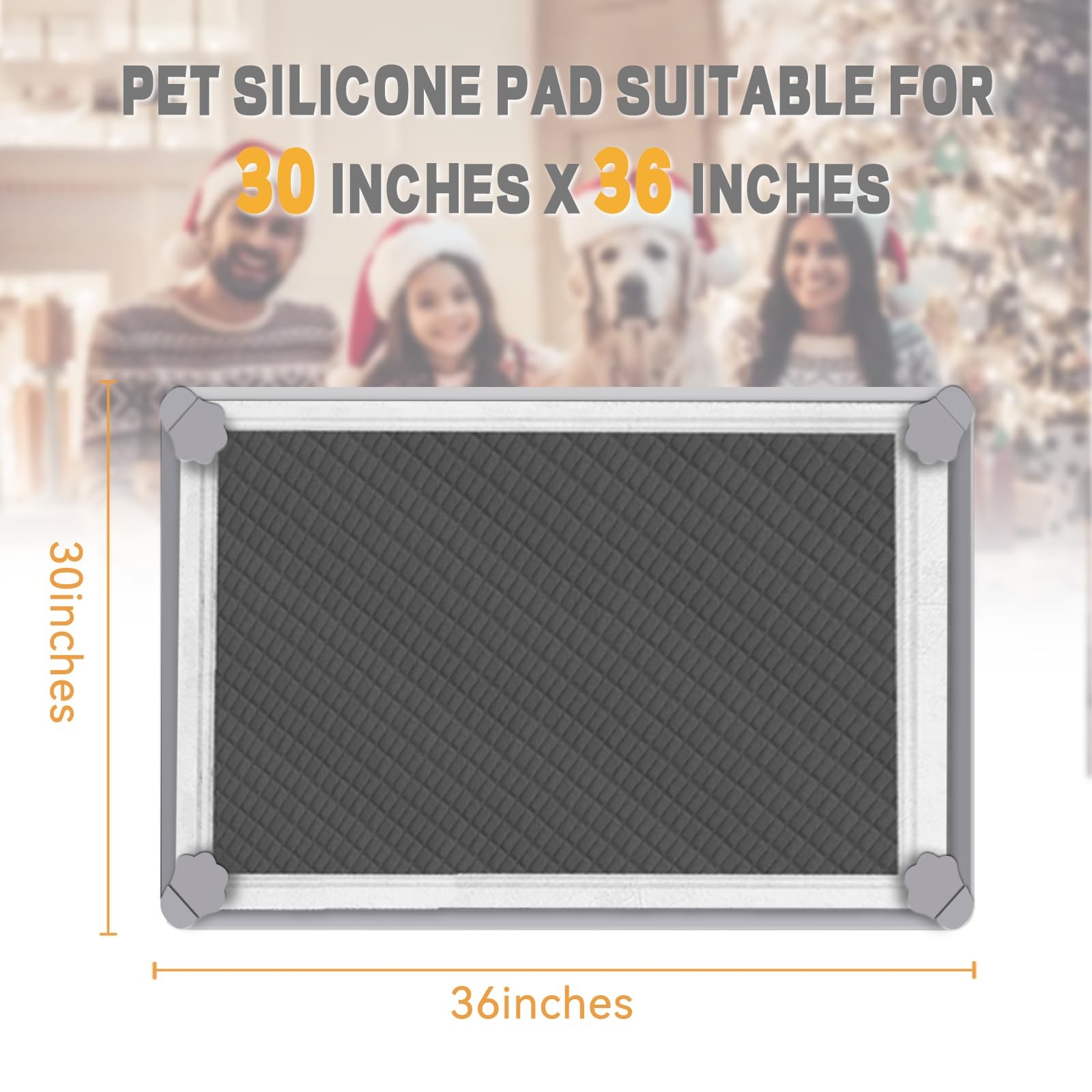 ELEGX Pee Pads Tray 30 X 36 Inches, Silicone Dog Bedpan Tray, High Edge Puppy…