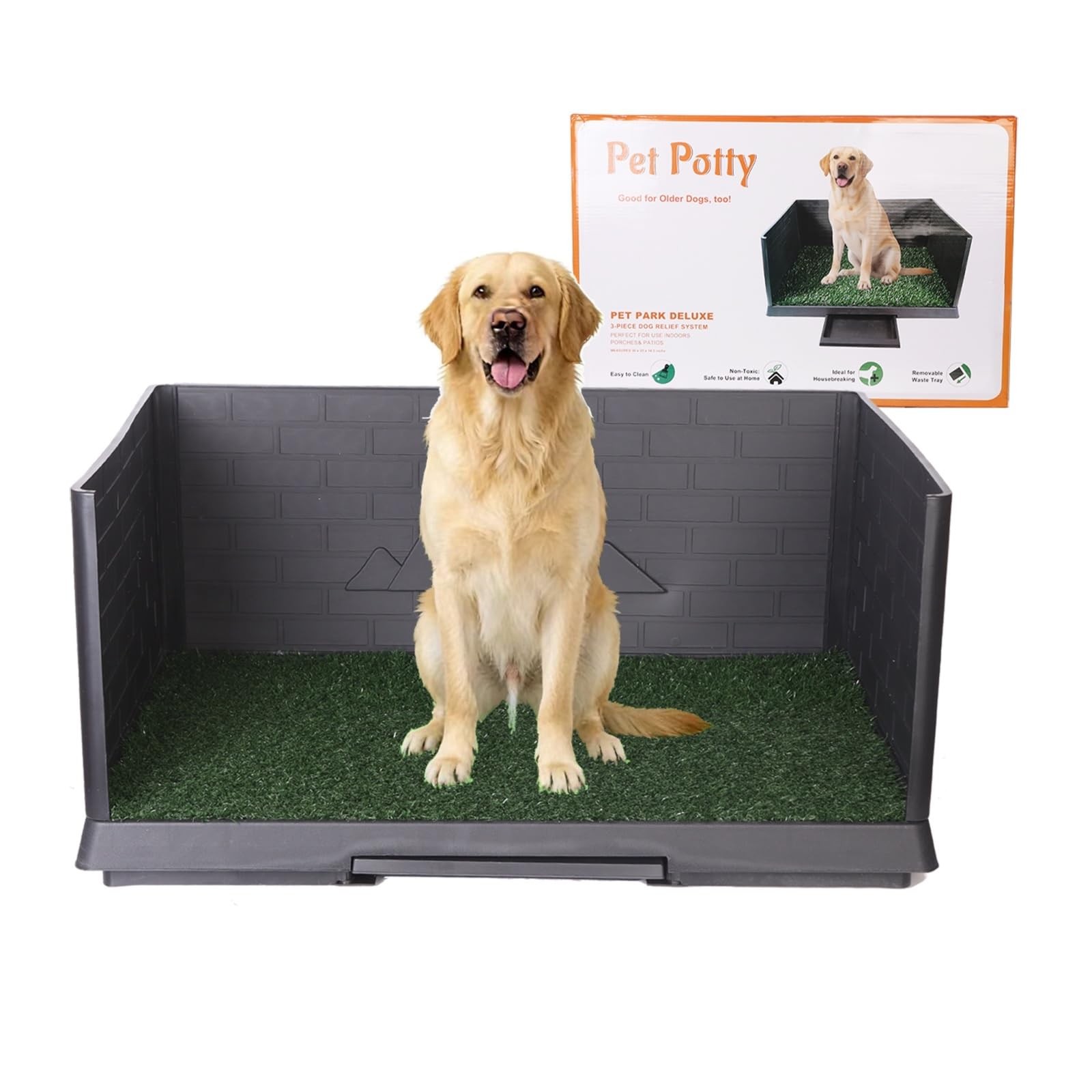 Dog Grass Pad Large 30″×20″ Reusable Pee Baffle for Small & Medium Dogs