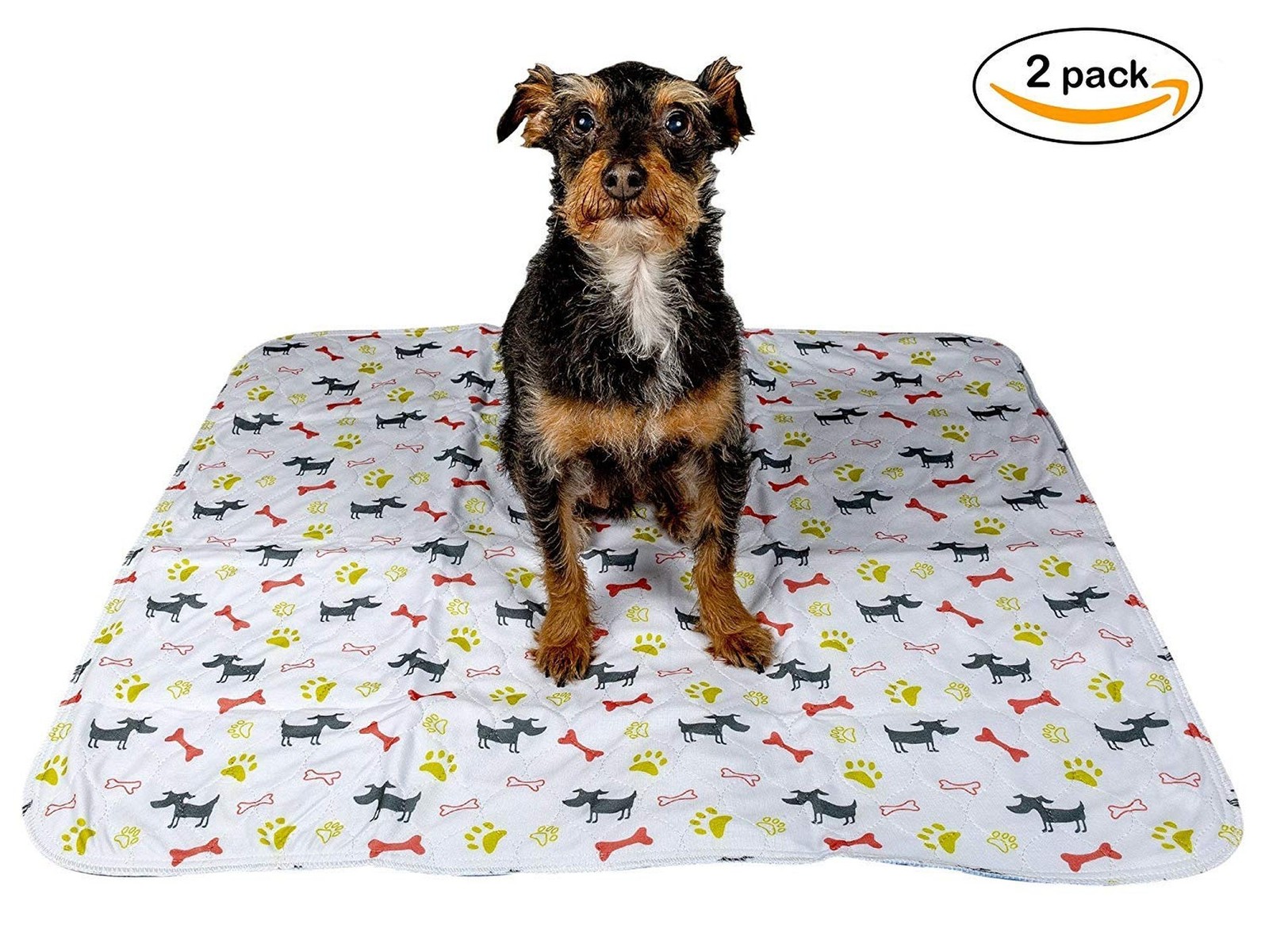 Washable Dog Training Pee Pads 2-Pack Large, Reusable Cloth for House Playpen…