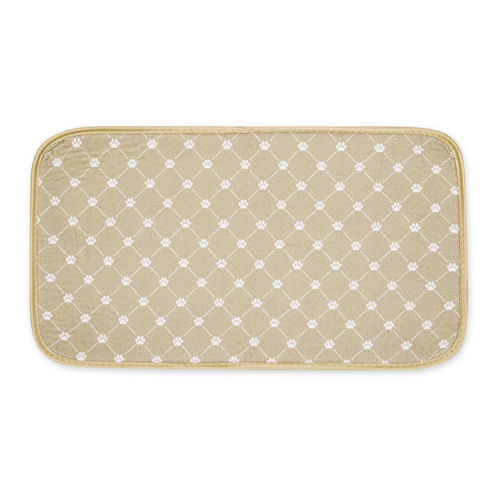 Bone Dry Machine Washable, Ultra Absorbent Pet Mat, 10×18, Taupe Trellis Print