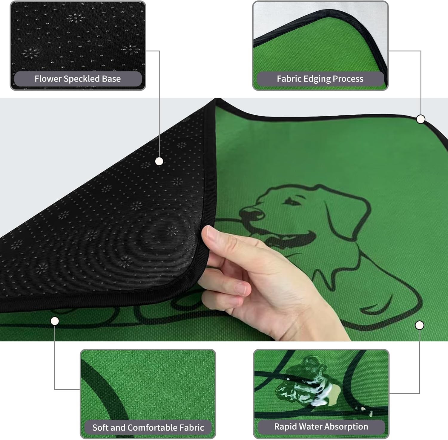 Washable Pee Pads for Dogs, Absorbency Reusable Waterproof Non-Slip and Leak-…